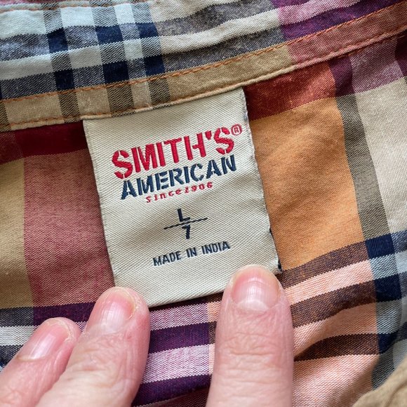 Smith's American Paid Button Up Shirt size 7 - Picture 5 of 6